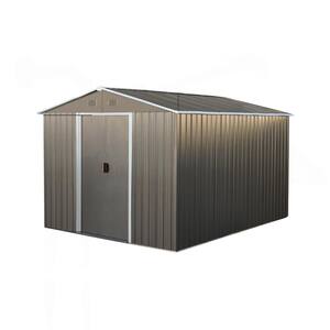 9 ft. W x 6 ft. D Outdoor Plastic Storage Shed, Gray (54 sq. ft.)