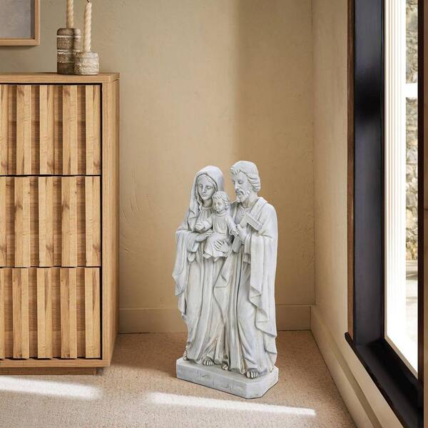 LuxenHome Off White Polyresin Holy Family 1.6 ft. Tall Statue