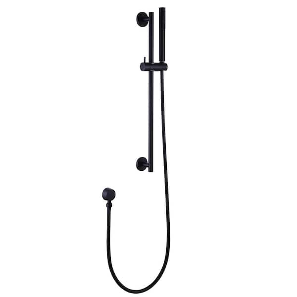 YONKI SUNSHIN INC 1-Spray Wall Bar Shower Kit with High Pressure Hand Shower in Matte Black