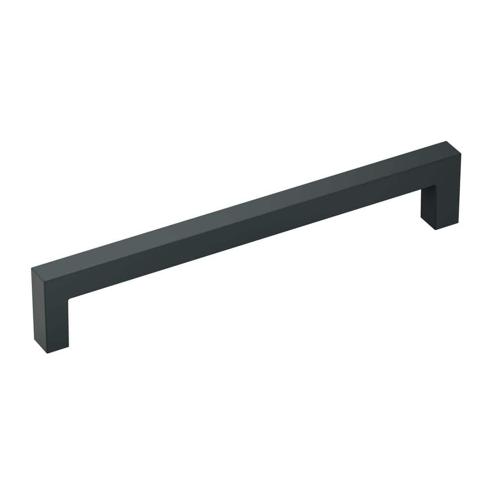 Monument 6-5/16 in. (160mm) Modern Matte Black Bar Cabinet Pull