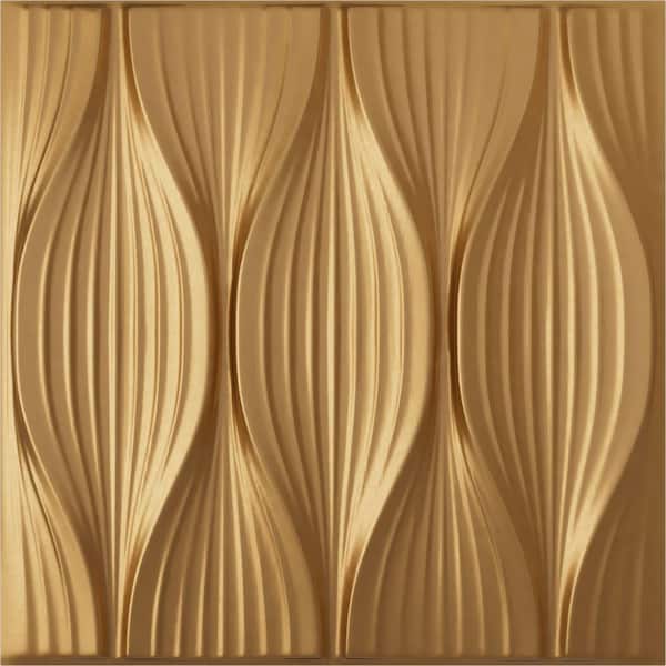 Ekena Millwork 19 5/8 in. x 19 5/8 in. Willow EnduraWall Decorative 3D Wall Panel, Gold (12-Pack for 32.04 Sq. Ft.)