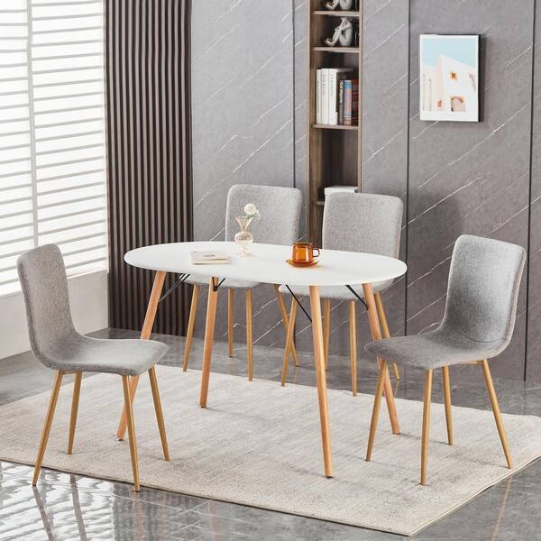 Grey dining chair with best sale oak legs