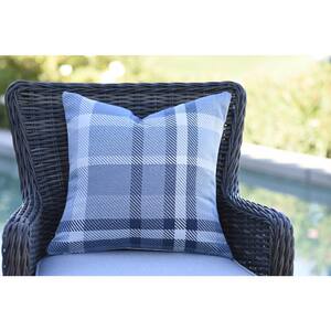 Tartan Midnight Square Outdoor Accent Throw Pillow