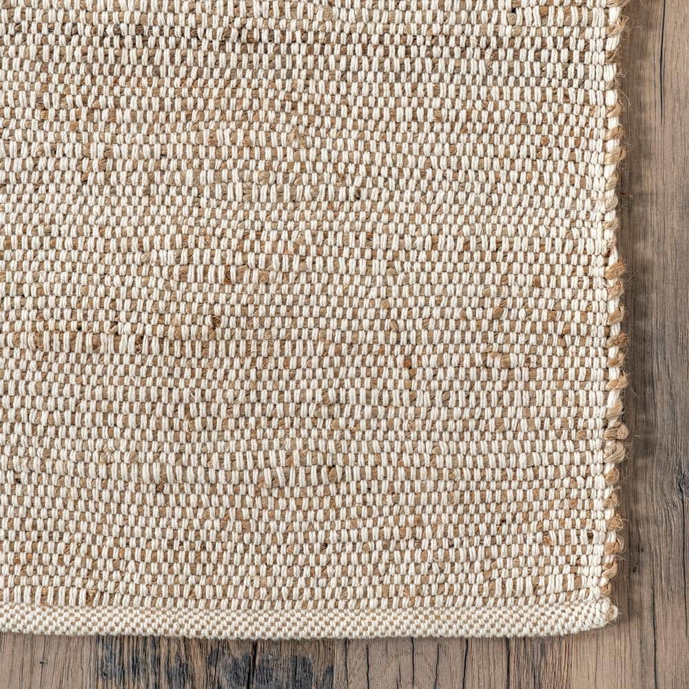 Elfriede Handwoven Jute-Cotton Blend 5x8 Natural Area Rug