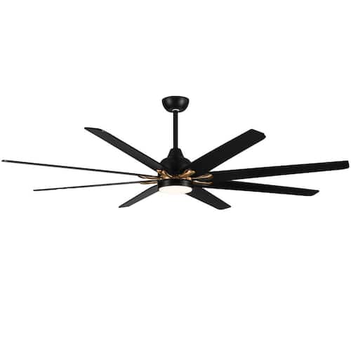 Modern Industrial 72 in. 1-Light Integrated LED Indoor Black Ceiling Fan Lighting with Dimmable Light Ceiling Fans With Lights