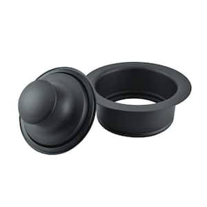 4 in. Stainless Steel Garbage Disposal Flange and Stopper in Black