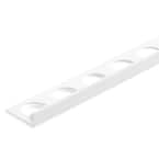 Bright White 5/16 in. x 98-1/2 in. PVC L-Shaped Tile Edging Trim