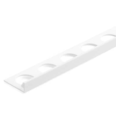 Bright White 5/16 in. x 98-1/2 in. PVC L-Shaped Tile Edging Trim