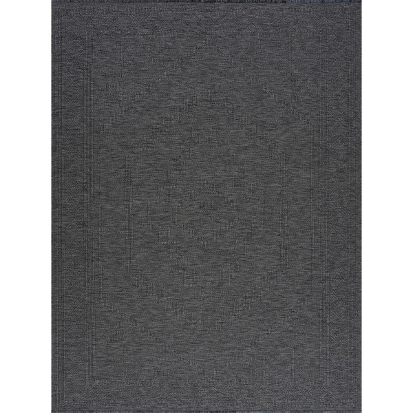 Tayse Rugs Alma Dark Gray 9 ft. x 12 ft. Moroccan Machine Washable Indoor Area Rug
