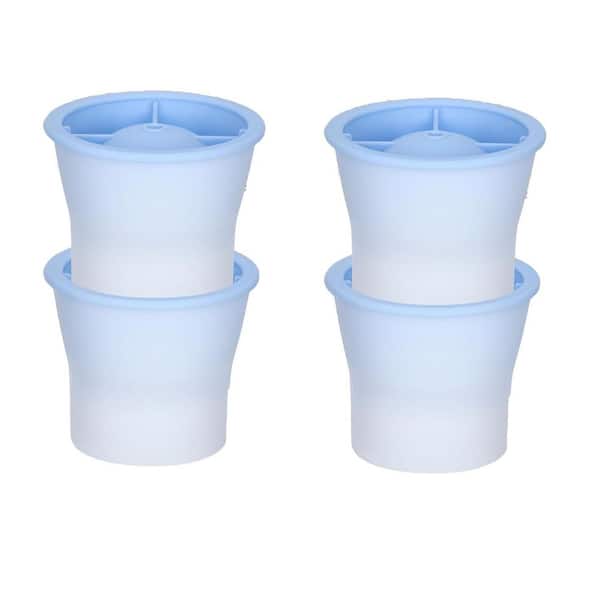 Stackable Easy Release Silicone Sphere Ice Mold Maker with Lids Black Round Ice Cube Tray for Drinks