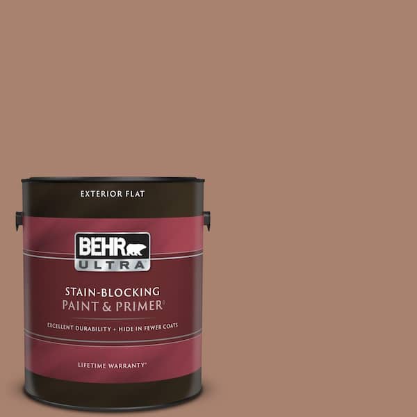 BEHR ULTRA 1 gal. #S190-5 Cocoa Nutmeg Flat Exterior Paint & Primer