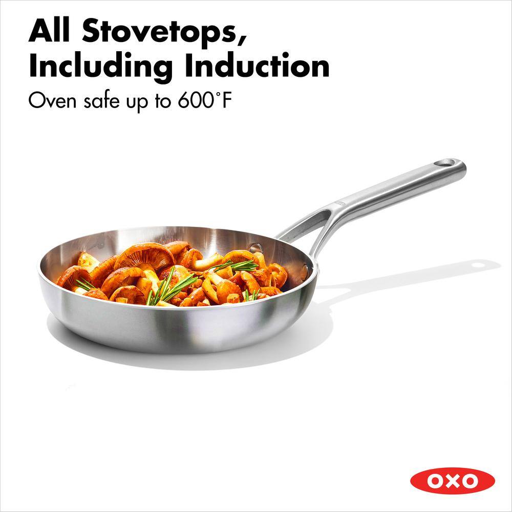 Mira Tri-Ply Stainless Steel 8" Frying Pan with Ceramic Coating