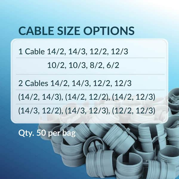 1/2 in. Non-Metallic Box Snap in Connectors (50-Pack)