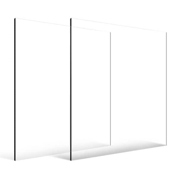 Plexiglass Acrylic Sheet, 24 x 36 in. 1/4 in. Thick Clear Plastic Cast Transparent Glass, 2-Pack Plastic Sheets