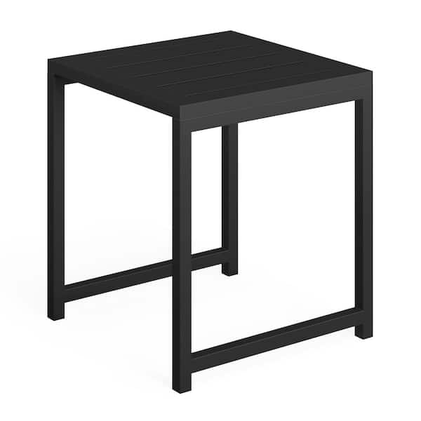 SUNVIVI Black Aluminum Outdoor Side Table