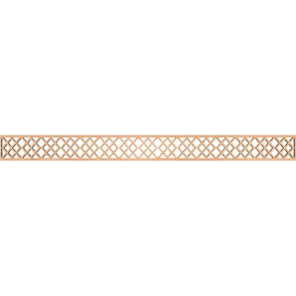 Ekena Millwork Hadley Fretwork 0.375 in. D x 46.375 in. W x 4 in. L Hickory Wood Panel Moulding