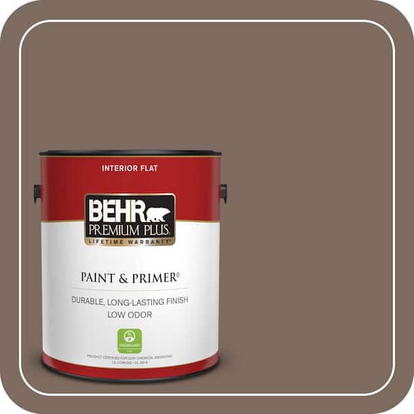 BEHR PREMIUM PLUS 1 gal. #N180-6 Derby Flat Low Odor Interior Paint & Primer