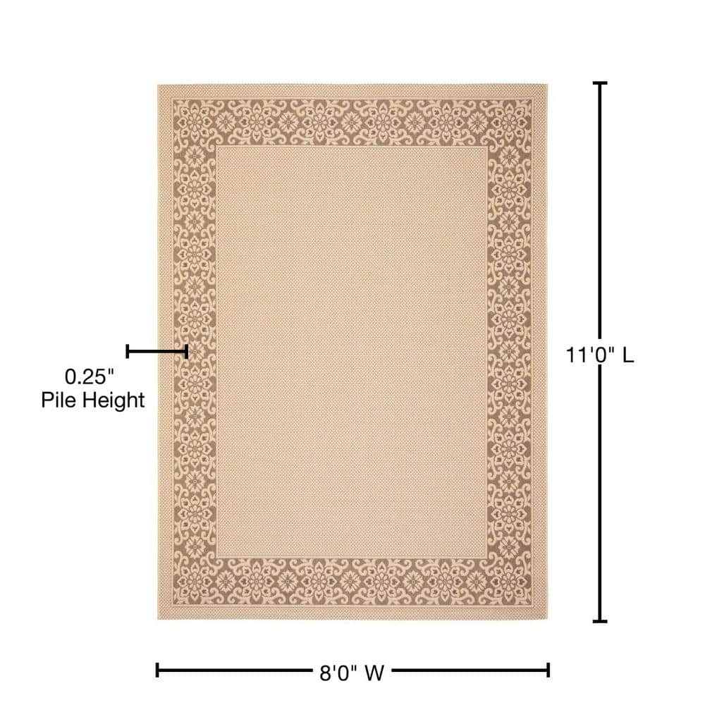 Modern Elegance Cream & Chocolate 8'x11' Easy-Care Outdoor Rug