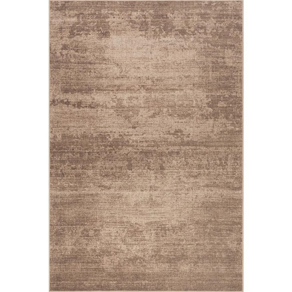 Evelina Vintage Solid Washable Brown 8 ft. x 10 ft. Indoor Area Rug