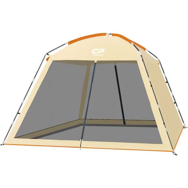 Sudzendf Beige 6-Person Screened Mesh Net Wall Canopy Tent Screen Shelter Gazebos for Patios Outdoor Camping