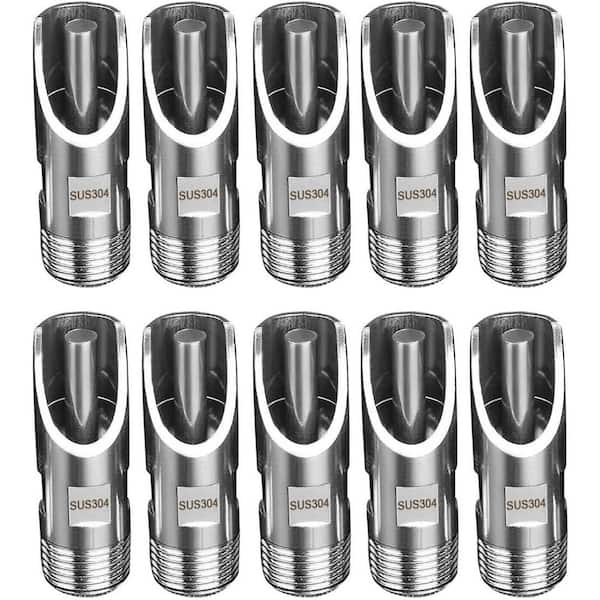 N/A Stainless Steel 1/2 Male Pig Nipple Waterer Automatic Drinker Durable Antirust for Barrel Kit Feeder Pack of 10