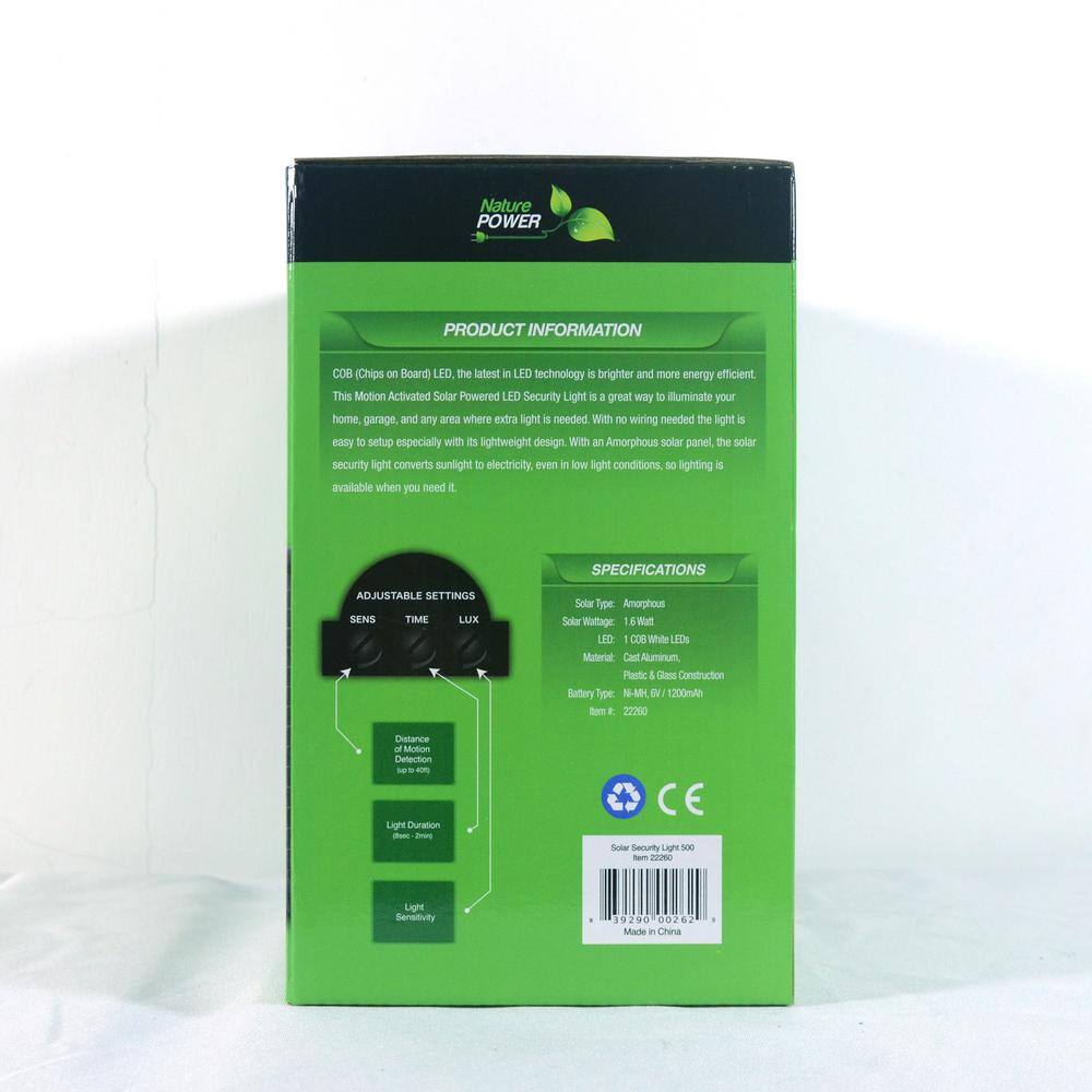 Black Solar Powered LED Motion Sensor Floodlight