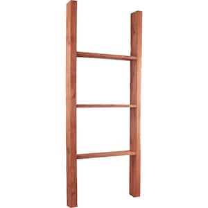 19 in. x 48 in. x 3 1/2 in. Barnwood Decor Collection Salvage Red Vintage Farmhouse 3-Rung Ladder
