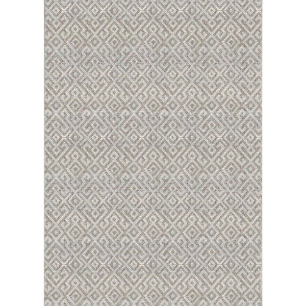Couristan Monaco Pavers Mocha 2 ft. x 4 ft. Indoor/Outdoor Area Rug