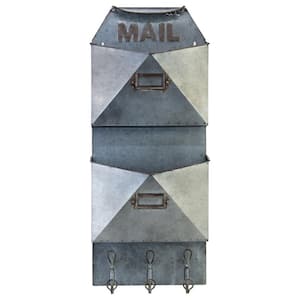 Industrial Mail and Key Holder Metal Mixed Media Wall Art