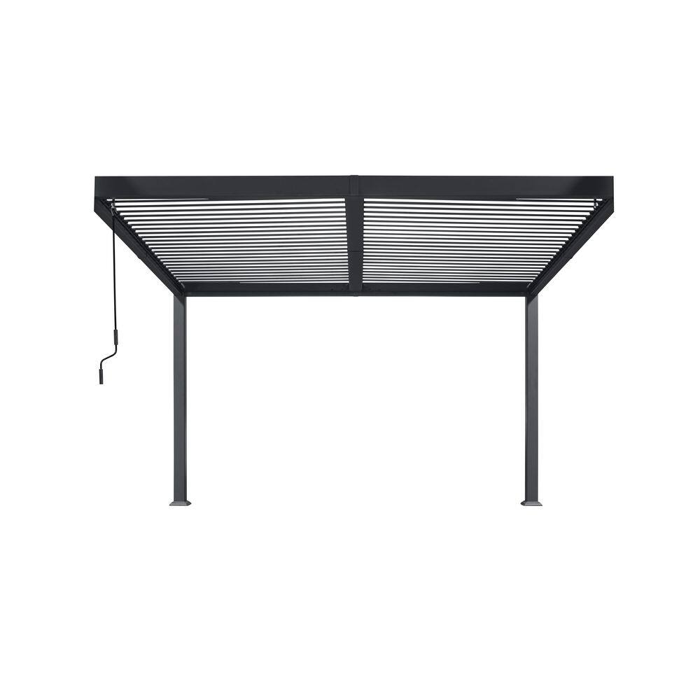 10 ft. x 20 ft. Grey Aluminum Outdoor Wall-mounted Louvered Pergola with Individual Adjustable Sunshade Roofs price history on PriceWatchPro