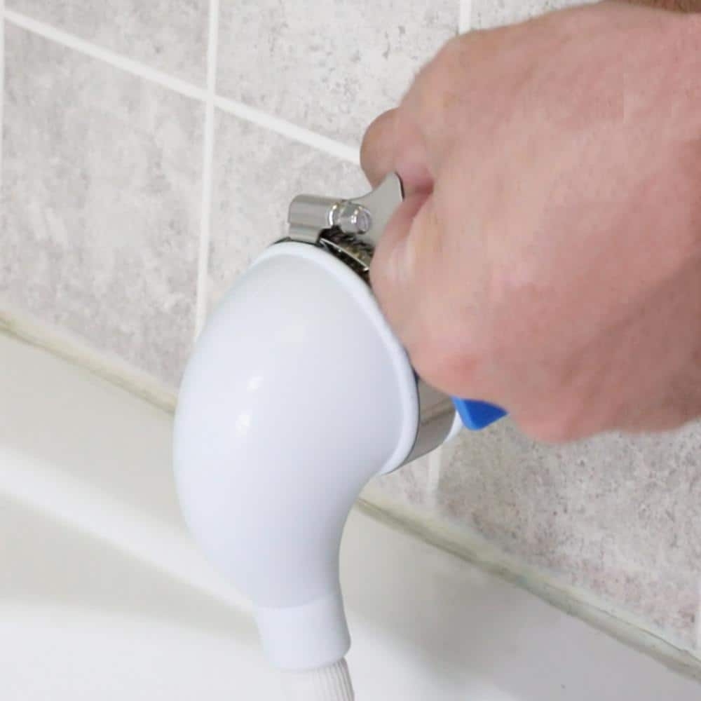 White Handheld Wall Mounted Jet Shower Head with Hose