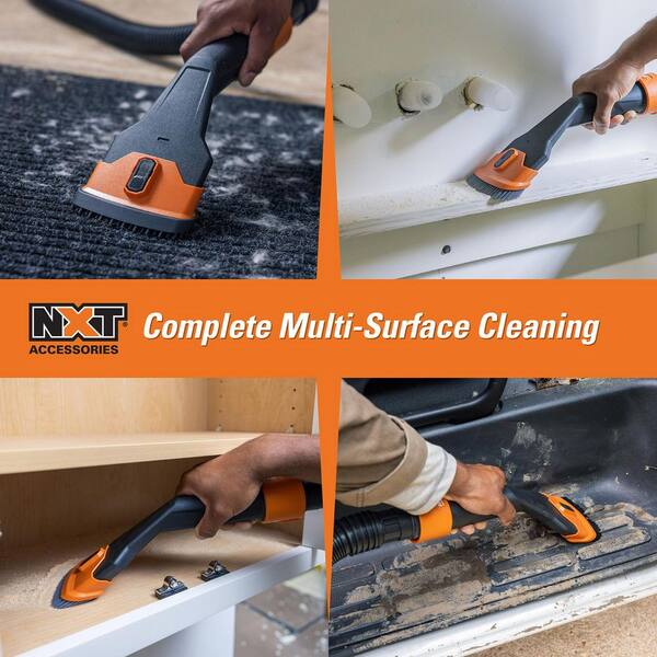 NXT Claw Nozzle Shoe Kit with Hard, Soft, Rubber Bristle Shop Vacuum Attachments for RIDGID NXT Dual Claw Nozzle DA1740