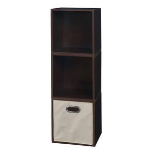 39 in. H x 13 in. W x 13 in. D Brown Wood 4-Cube Organizer