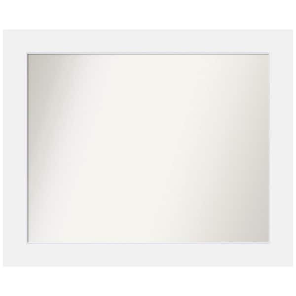 Amanti Art Corvino White 33 in. x 27 in. Non-Beveled Classic Rectangle Wood Framed Wall Mirror in White