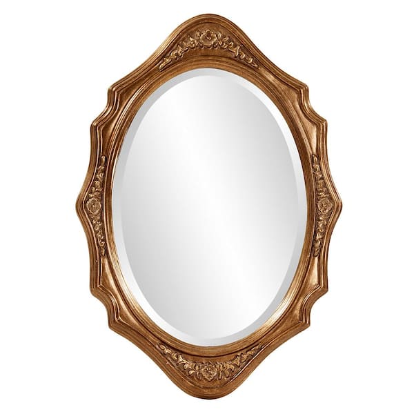 Marley Forrest Medium Oval Gold Leaf Beveled Glass Classic Mirror (27 in. H x 19 in. W)