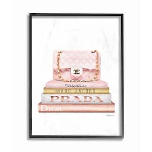  Stupell Industries Watercolor High Fashion Bookstack Padded  Pink Bag Canvas Wall Art Design By Artist Amanda Greenwood : Everything Else