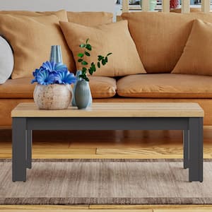 Henrick 43.31 in. Dark Grey Rectangle Wood Coffee Table with Dark Grey Finished Legs