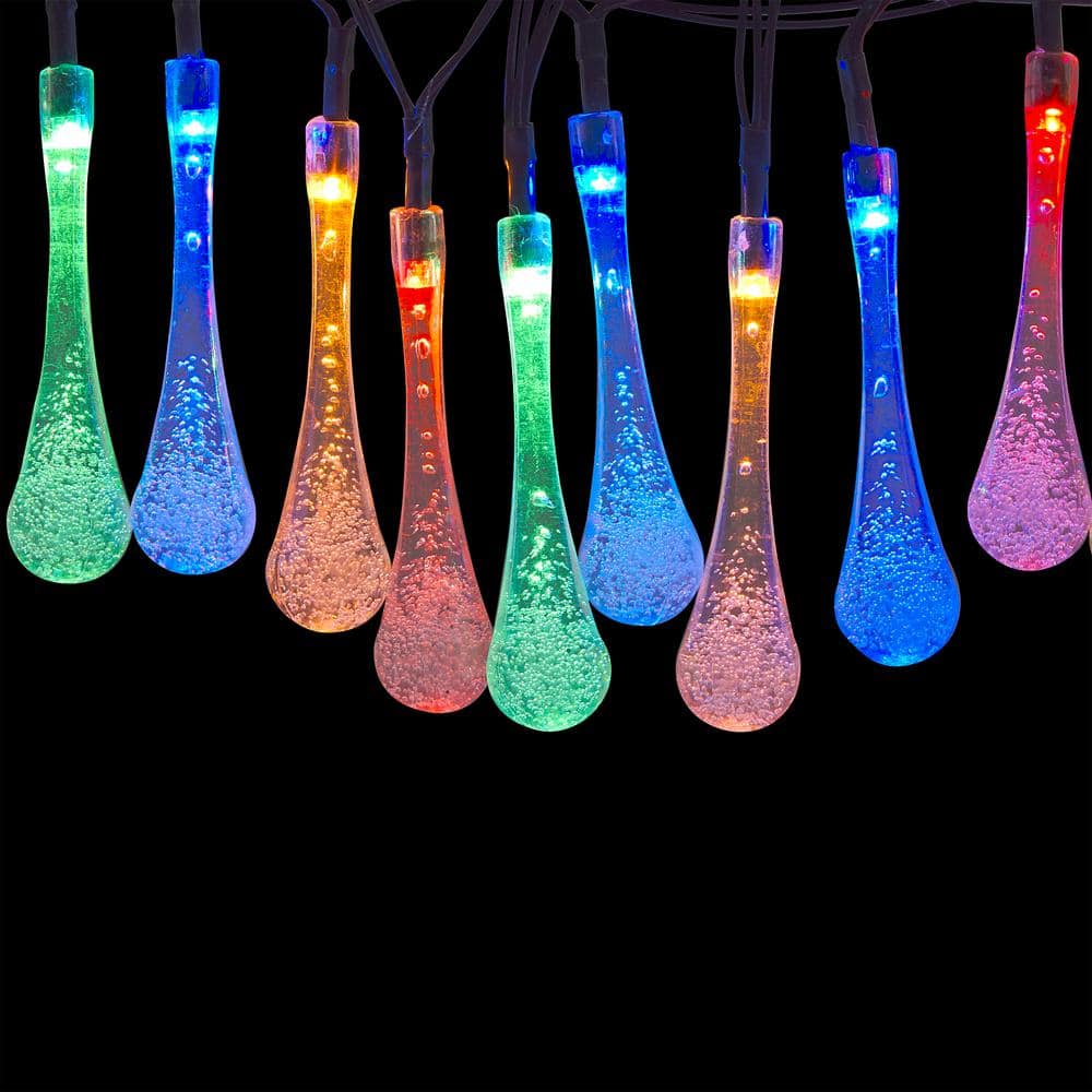 228" Multi-Color Solar Powered Teardrop LED String Lights