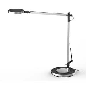 17.5 in. Silver Integrated LED Table Lamp with Adjustable Brightness