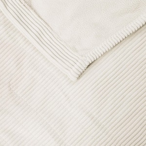 80 in. x 84 in. Electric Micro Fleece Ivory Full Heated Blanket