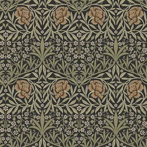 Black Oxford Union Floral Vines Wallpaper