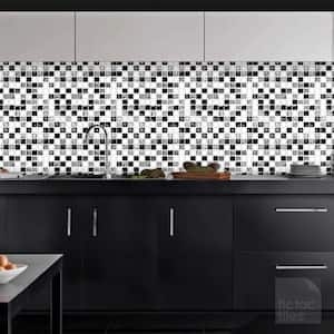 Mosaic Alaska 10 in. W x 10 in. H Gray Peel and Stick Decorative Mosaic Wall Tile Backsplash (6-Tiles)