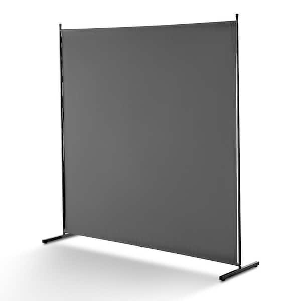 Room Divider, Single Panel Room Divider, 71.5 in. Privacy Screen Indoor Divider for Room, Freestanding Gray Canvas