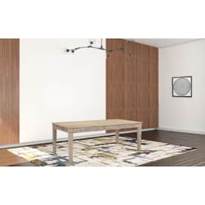Charlie Contemporary White Solid Wood 71 in. 4-leg Dining Table Seats 6
