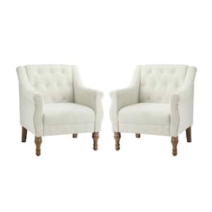 Beato Ivory Arm Chair with Turned Legs set of 2