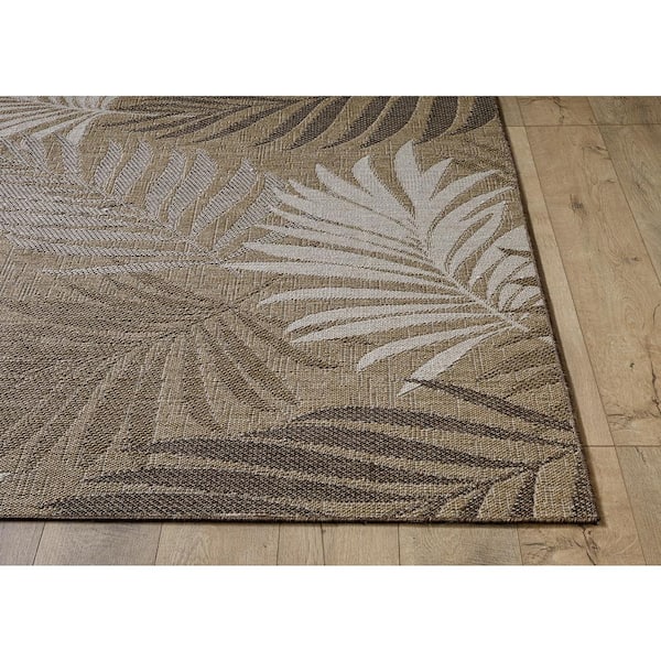 Isla Natural 5 ft. x 8 ft. Tropical Floral Indoor/Outdoor Area Rug