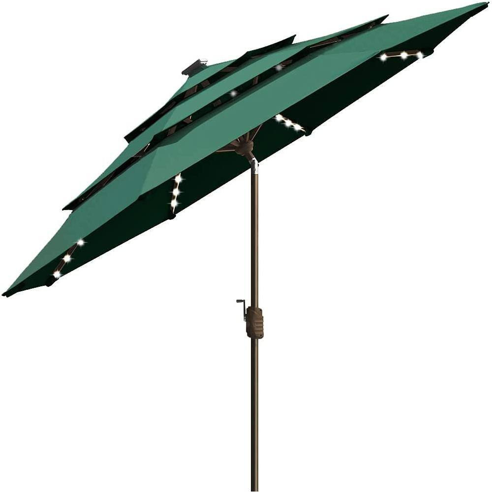 eliteShade 9 ft. 3Tiers Market Umbrella Solar Patio Umbrellas Elite
