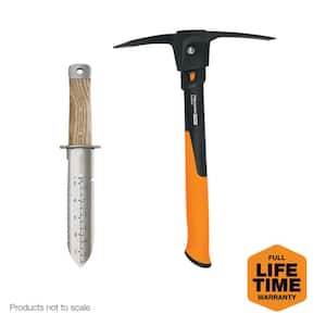 14 in. 2-Piece PickAxe and Multi-Purpose Hori Hori Knife Garden Tool Set