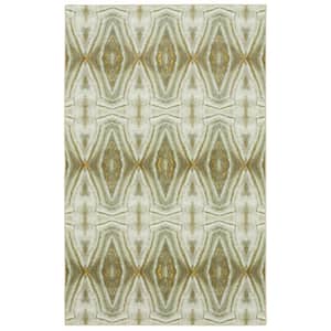 Optic Art Gold 5 ft. x 8 ft. Abstract Area Rug
