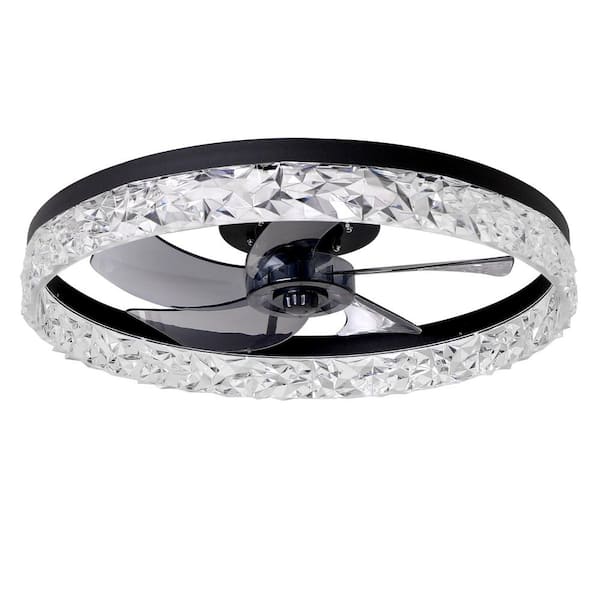 19.7 in. Indoor Black Smart Dimmable Ceiling Fan with Timer, 6-Speed Adjustable and Remote